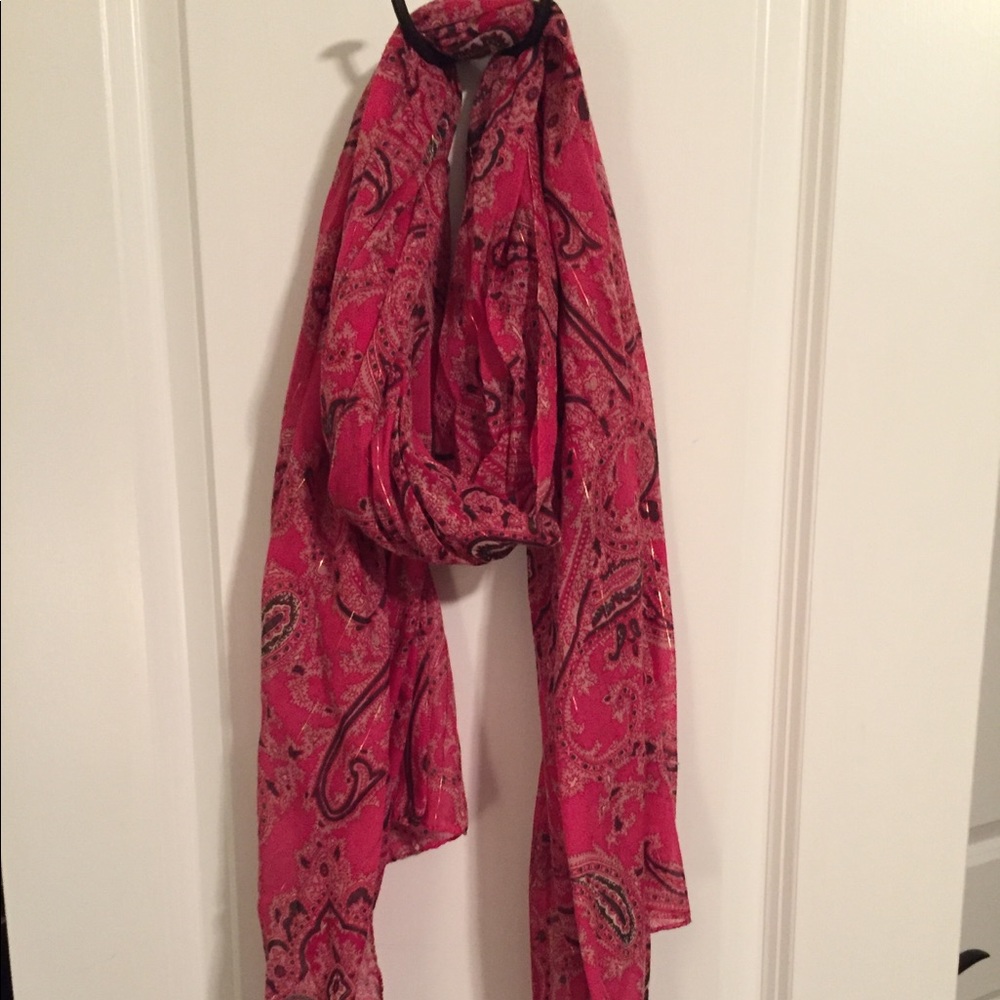 J.Crew pink paisley scarf